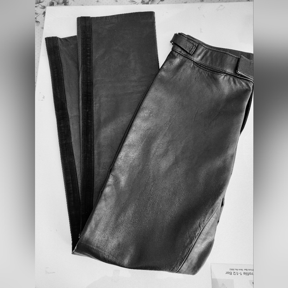 Ralph Lauren Leather Black Pants Size 10 See Measurements Nwt Tuxedo Style